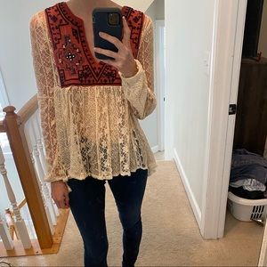 Free People Boho Lace Tunic